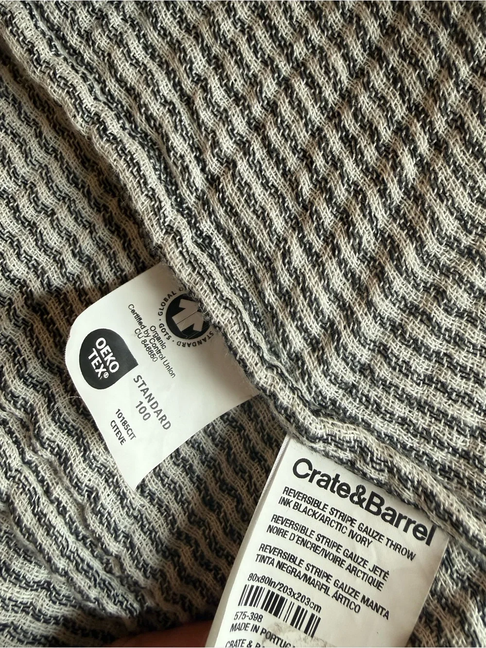 Crate&Barrel Reversible Stripe 80